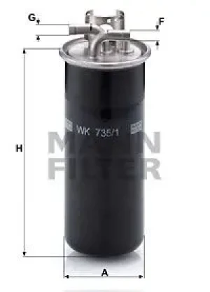 2.7 TDI, 3.0 TDI Filtr paliwa AUDI A6 C6 MANN-FILTER
