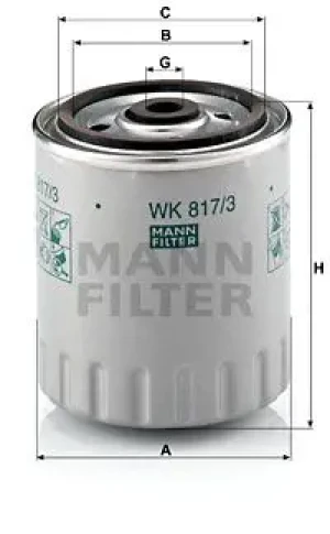 110 TD, 108 D Filtr paliwa wk 817/3 x MERCEDES-BENZ VITO W638 MANN-FILTER