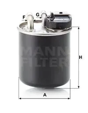V 250, V 220, V 200 Filtr paliwa podgrzewany MERCEDES-BENZ V W447 MANN-FILTER