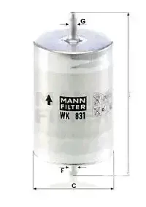 filtr paliwa w124 WK 831 MANN-FILTER