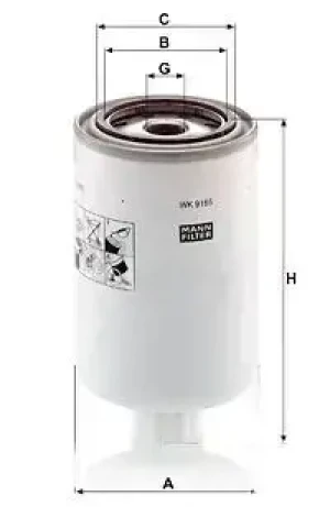 375, 375.C, HP340 Filtr paliwa wk 9165 x DONGFENG KINLAND MANN-FILTER