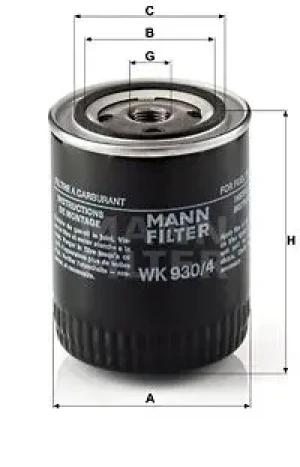 79-10, 60-10, 79-14, 79-14 H, 50-10 V, A, 65-10 V, 79-10 H, 79-10 V, 50-10 H, 79-13, 65-10 H, 60-10 H, 65-10, 79-14 V, 60-10 V, 50-10 Filtr paliwa IVECO ZETA MANN-FILTER