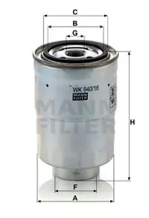 2.3 Filtr paliwa wk 940/16 x MITSUBISHI GALANT IV MANN-FILTER