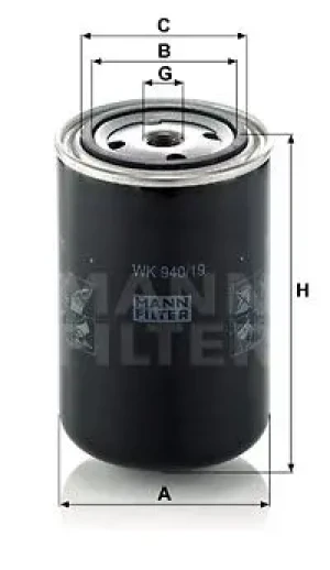 B6 Filtr paliwa VOLVO B6 MANN-FILTER