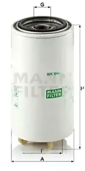 12m,, 12.8m Filtr paliwa wk 940/36 x IRISBUS AXER MANN-FILTER