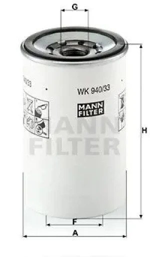 B9 Filtr paliwa wk 940/33 x VOLVO B9 MANN-FILTER