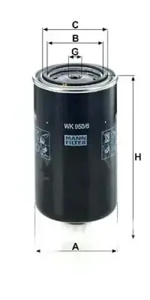 140 E, 130 E, 75 E, 135 E, 95 E, 150 E, 100 E Filtr paliwa z separatorem wody IVECO EUROFIRE MANN-FILTER
