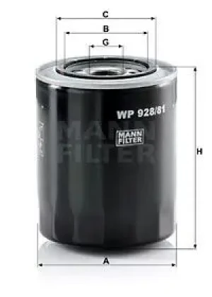 Filtr oleju z zaworem zwrotnym MITSUBISHI L 300 III MANN-FILTER