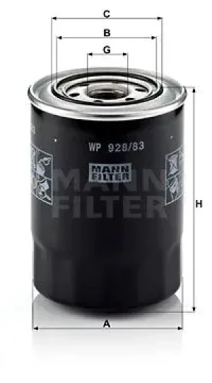 Filtr oleju z zaworem zwrotnym HYUNDAI PORTER MANN-FILTER