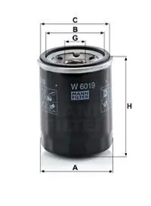 W 6019 MANN-FILTER Filtr oleju z zaworem zwrotnym
