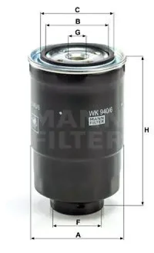 2.2 Di Filtr paliwa pod czujnik wody wk 940/6 x NISSAN PRIMERA P12 MANN-FILTER