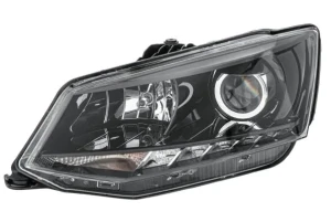 Reflektor lampa lewa z silniczkiem do regulacji SKODA FABIA III Kombi (NJ5) HELLA