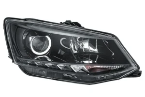 Reflektor lampa prawa z silniczkiem do regulacji SKODA FABIA III Kombi (NJ5) HELLA