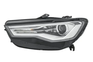 1EL 012 976-011 HELLA Reflektor lampa lewa bi-ksenon led z silniczkiem do regulacji z żarówką