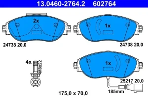 Klocki hamulcowe przód z czujnikiem VW SHARAN II ATE