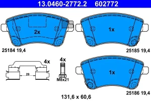 13.0460-2772.2 ATE Klocki hamulcowe przód
