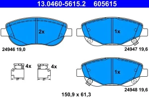 13.0460-5615.2 ATE Klocki hamulcowe przód