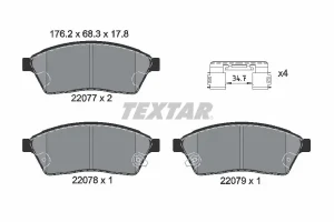 Klocki hamulcowe przód SAAB 9-4X TEXTAR