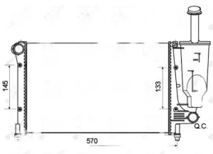 1.1, 1.2 LPG, 1.4, 1.2, 1.2 4x4 FIAT PANDA II Chłodnica wody NRF