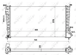 1.9 D, 2.0 HDI, 1.9 DT, 1.8 D PEUGEOT 306 Chłodnica wody NRF