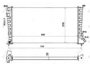1.9 D, 2.0 HDi, 1.8 D PEUGEOT PARTNER Chłodnica wody NRF