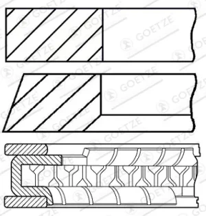1.2 TCe, 1.2, 1.2 16V RENAULT TWINGO II Zestaw pierścieni tłoka nadwymiar 0,5mm GOETZE ENGINE