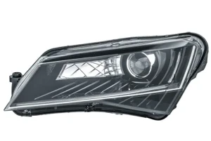 Reflektor lampa lewa bi-ksenon led z silniczkiem do regulacji SKODA SUPERB III HELLA