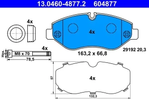 Klocki hamulcowe przód MERCEDES-BENZ SPRINTER B906 ATE
