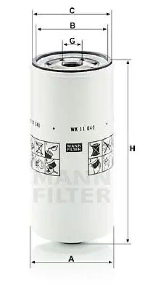 9430,, 9330, 9530,, 9630, Filtr paliwa wk 11 040 x JOHN DEERE Series 9030 MANN-FILTER