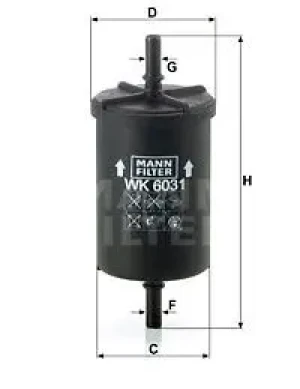 2.0 Flex, 2.0, 2.2 16V, 1.8 16V, 1.8, 2.2, 3.0, 2.0 16V Filtr paliwa PEUGEOT 407 MANN-FILTER