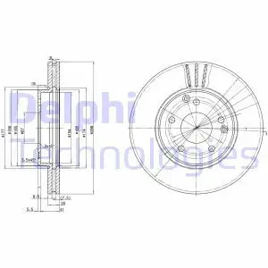 BG3240C DELPHI Tarcza hamulcowa przód wentylowana