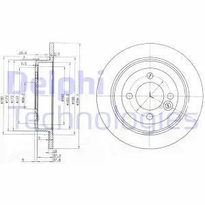 Tarcza hamulcowa tył MINI MINI R56 II DELPHI