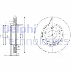 BG3845C DELPHI Tarcza hamulcowa przód wentylowana