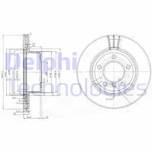 Tarcza hamulcowa przód wentylowana BMW 1 E82 DELPHI