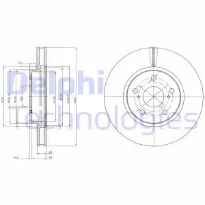 BG4139C DELPHI Tarcza hamulcowa przód wentylowana
