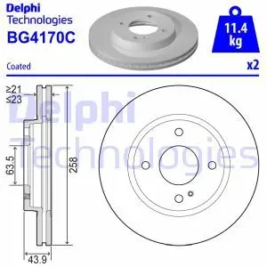 Tarcza hamulcowa przód wentylowana FORD FIESTA VI DELPHI