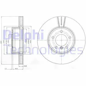 BG9871C DELPHI Tarcza hamulcowa przód wentylowana