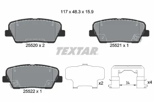 Klocki hamulcowe tył HYUNDAI EQUUS VI TEXTAR