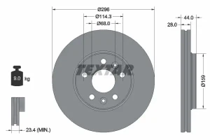 Tarcza hamulcowa przód RENAULT TRAFIC III TEXTAR