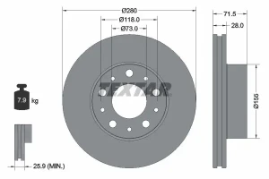 Tarcza hamulcowa przód FIAT DUCATO TEXTAR