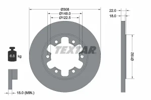 Tarcza hamulcowa tył FORD TRANSIT V363 TEXTAR
