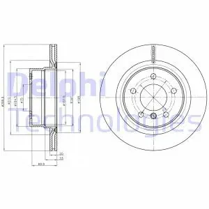 BG4293C DELPHI Tarcza hamulcowa tył wentylowana