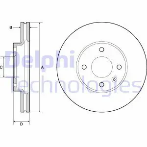 Tarcza hamulcowa przód wentylowana CHEVROLET AVEO II DELPHI