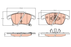 Klocki hamulcowe przód FORD MONDEO V TRW