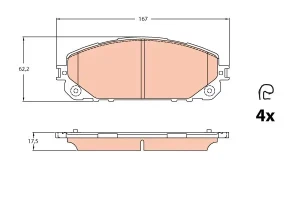 Klocki hamulcowe przód JEEP CHEROKEE KL V TRW