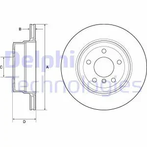 Tarcza hamulcowa tył wentylowana BMW 5 E60 DELPHI