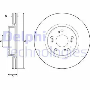 Tarcza hamulcowa przód wentylowana HONDA CIVIC X DELPHI