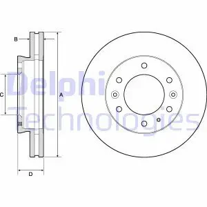 Tarcza hamulcowa przód wentylowana FORD USA None DELPHI