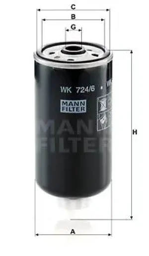 65V, 75V, 65C, 75C, 75N, 85N, 75F, 85F Filtr paliwa CASE IH QUANTUM MANN-FILTER