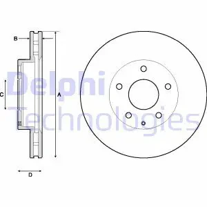 Tarcza hamulcowa przód wentylowana MAZDA 3 DELPHI